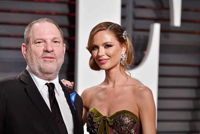 Harvey Weinstein and Georgina Chapman at the Vanity Fair Oscars Party in 2017